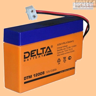 Аккумуляторная батарея 12V/0.8Ah  Delta DTM 12008 (12В/0.8 А·ч) 12008