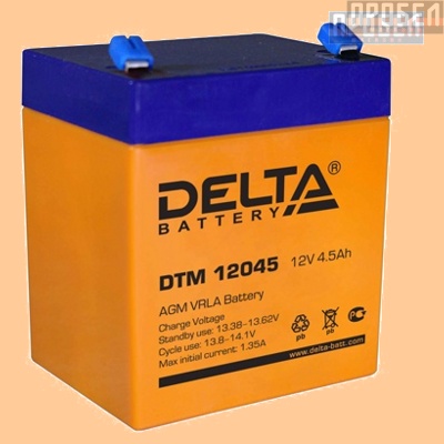 Аккумуляторная батарея для ибп 12V/4,5Ah Delta DTM 12045 (12В/4.5 А·ч) 12045