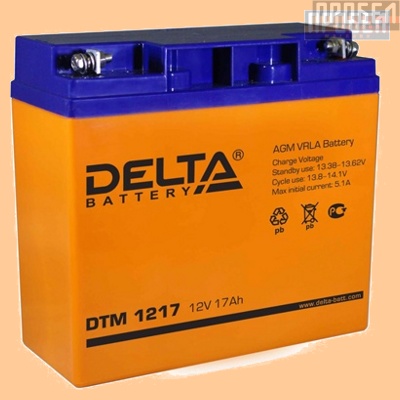 Аккумуляторная батарея 12V/17Ah Delta DTM 1217 (12В/17 А·ч) 1217 (АКБ) - фото