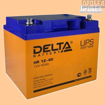 Аккумуляторная батарея (АКБ) к ибп Delta HR 12-40 (12В/45 А·ч) 12-40 (10-12 лет) (1240) - фото