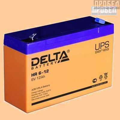 Аккумуляторная батарея (АКБ) к ибп Delta HR 6-12 (6В/12 А·ч) 6-12 (6120) - фото