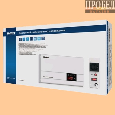 Стабилизатор SVEN AVR SLIM-500 LCD 500VA/400W