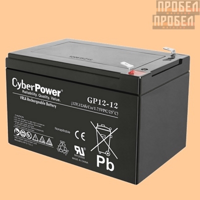 Аккумуляторная батарея для ибп 12V/12Ah CyberPower GP12-12 (1212) - фото